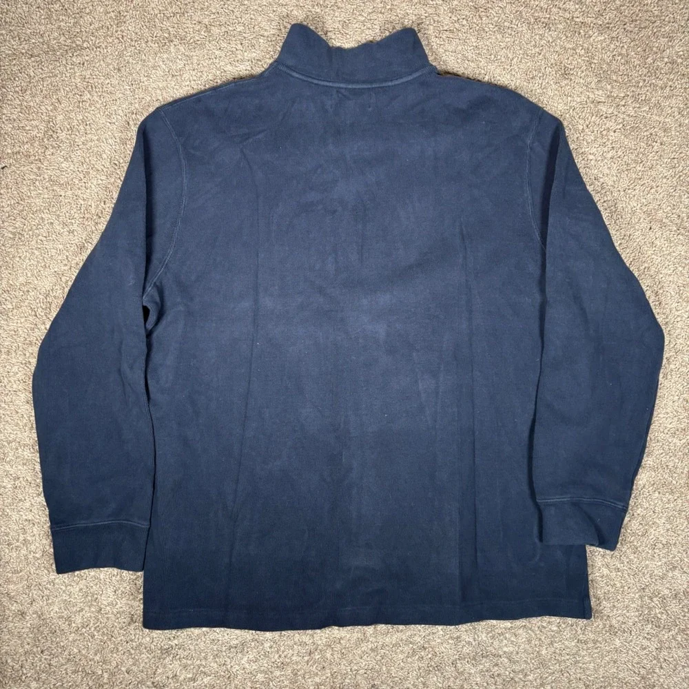 Polo Ralph Lauren Navy Blue‎ Quarter Zip Pullover Sweater Mens XXL Red Pony Logo
